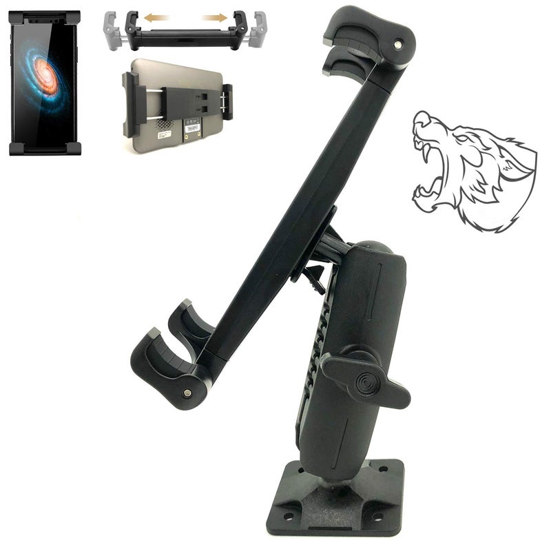LycoGear Heavy Duty Tablet GPS Smartphone AMPS Drill Base Dash ELD Mount for Truck Van Commercial Vehicle Semi Fleet Limo (Holder fit all Tablets & Phones iPhone) - Image 2